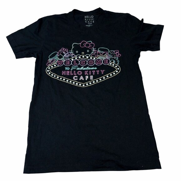 *BRAND NEW* Vegas Hello Kitty Cafe Women’s Small Tee T-Shirt Rare Graphic Logo - Picture 2 of 13